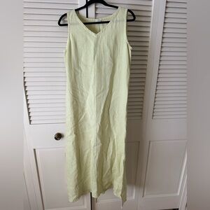Vintage Eileen Fisher 100% Linen Light Green Dress Size S